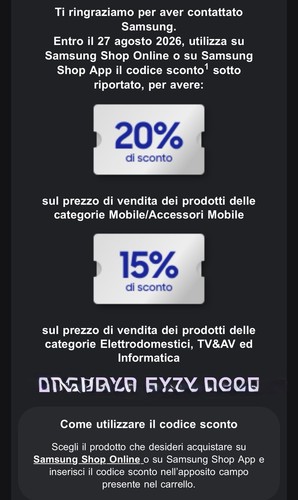 Samsung codici sconto - codici,